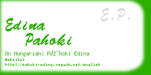 edina pahoki business card